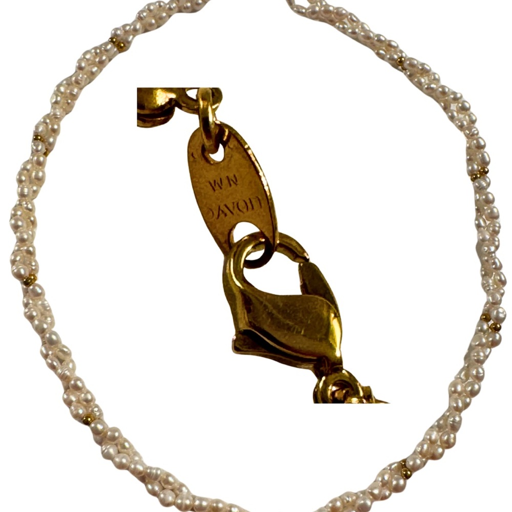 Avon Twisted Pearl and Gold Necklace